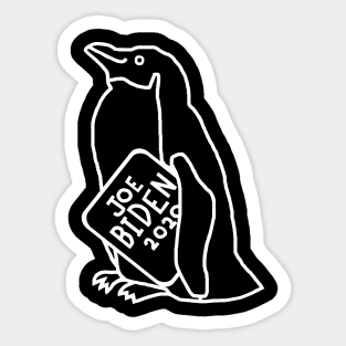 Whiteline Penguin with Joe Biden 2020 Sign Sticker